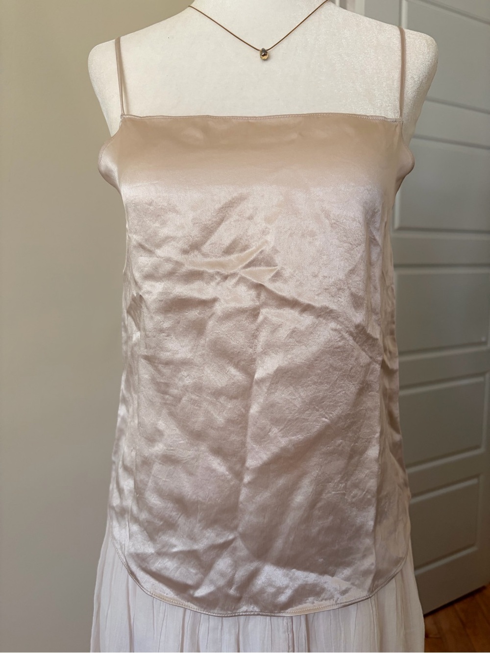 ❤ Free Add-On: Babaton Champagne Satin Sleeveless Blouse Top